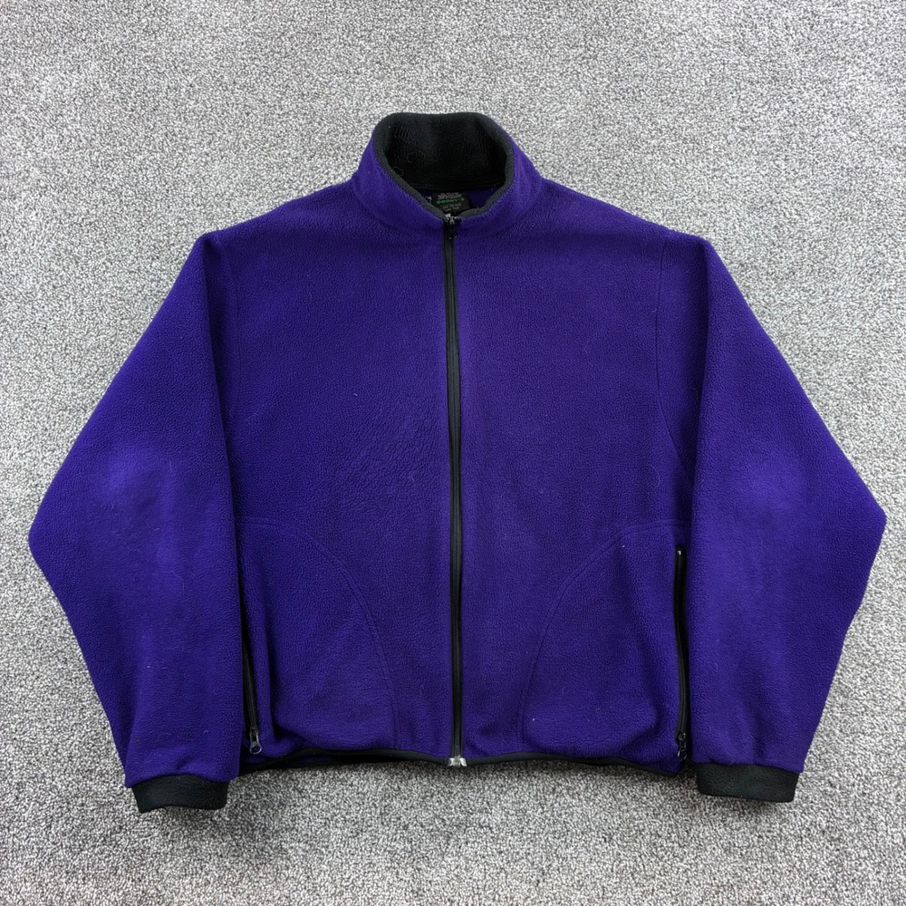 Vintage Goody's Fleece Jacket Mens L Purple Full Zip Mock Neck Vermont Ski